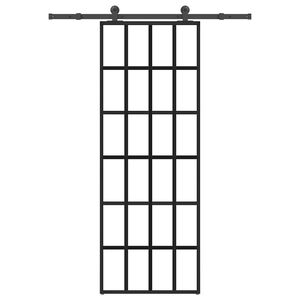 vidaXL Sliding Door with Hardware Set 76x205 cm ESG Glass&Aluminium