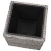 vidaXL Garden Raised Beds 3 pcs Poly Rattan Grey