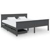 vidaXL Bed Frame without Mattress Dark Grey Solid Wood Pine 180x200 cm