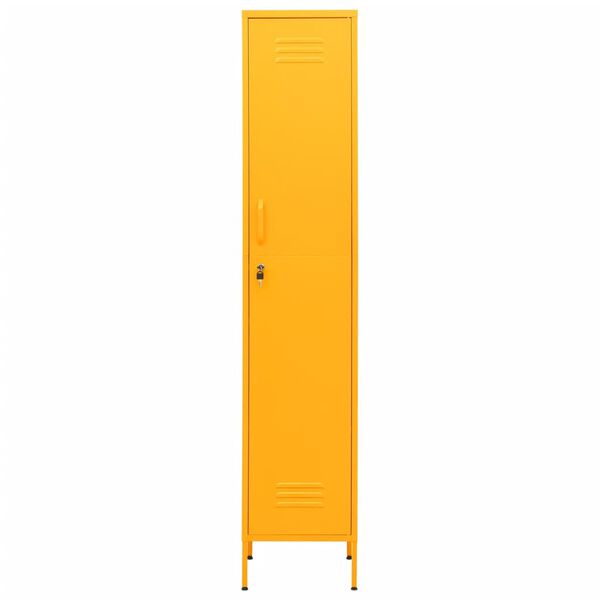 vidaXL Locker Cabinet Mustard Yellow 35x46x180 cm Steel