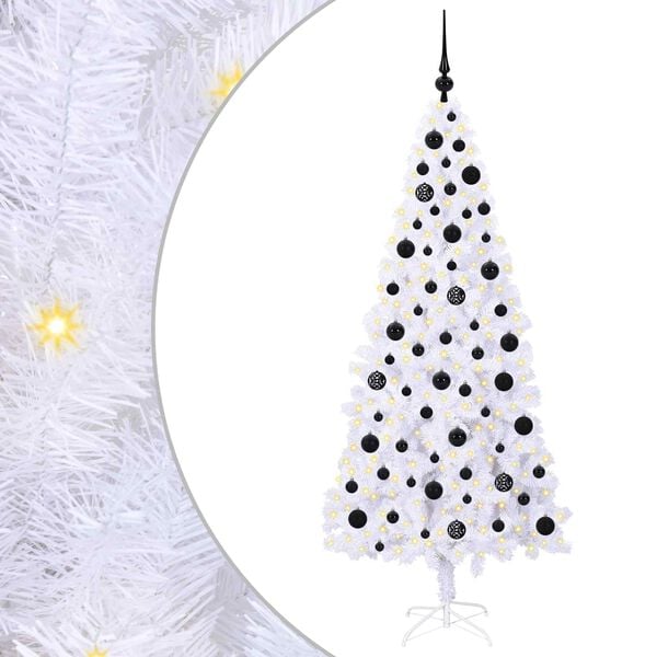 vidaXL Artificial Christmas Tree with Stand White 180 cm PVC and Steel