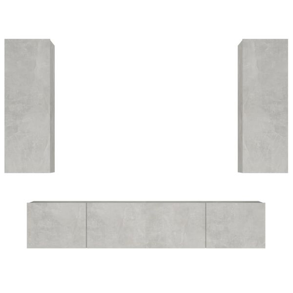 vidaXL 4 Piece TV Cabinet Set Concrete Grey Engineered Wood