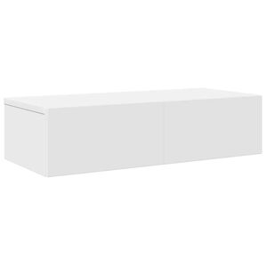 vidaXL Wall Shelf with Drawers White 60x26.5x15 cm Engineered Wood