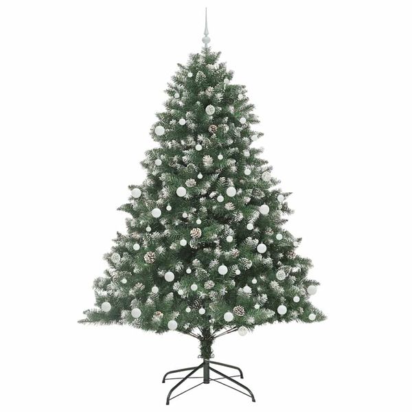 vidaXL Artificial Christmas Tree with 300 LEDs with Stand Green 210 cm