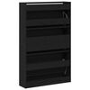 vidaXL Shoe Cabinet Black Oak 80 x 21 x 125.5 cm Engineered Wood