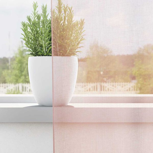 vidaXL Voile Curtains with Rod Pockets 2 pcs Light Pink