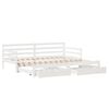 vidaXL Daybed with Trundle and Drawers without Mattress White 90x190 cm Single