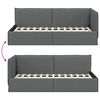 vidaXL Corner Bed Frame with Headboard Dark grey 90 x 190 cm Fabric