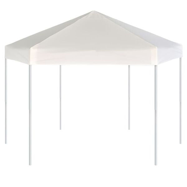 vidaXL Hexagonal Pop-Up Marquee with 6 Sidewalls Cream White 3.6x3.1 m