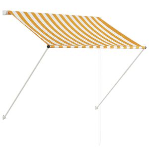 vidaXL Retractable Awning 150x150 cm Yellow and White