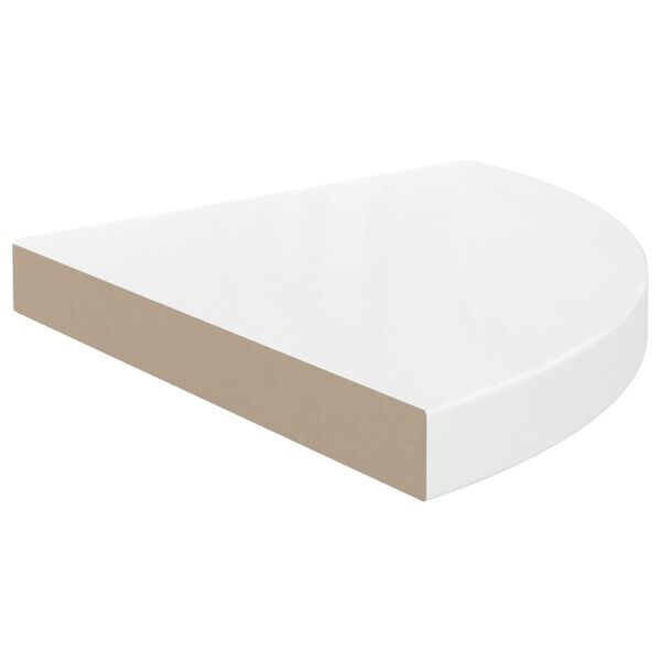 vidaXL Floating Corner Shelf High Gloss White 35x35x3.8 cm MDF