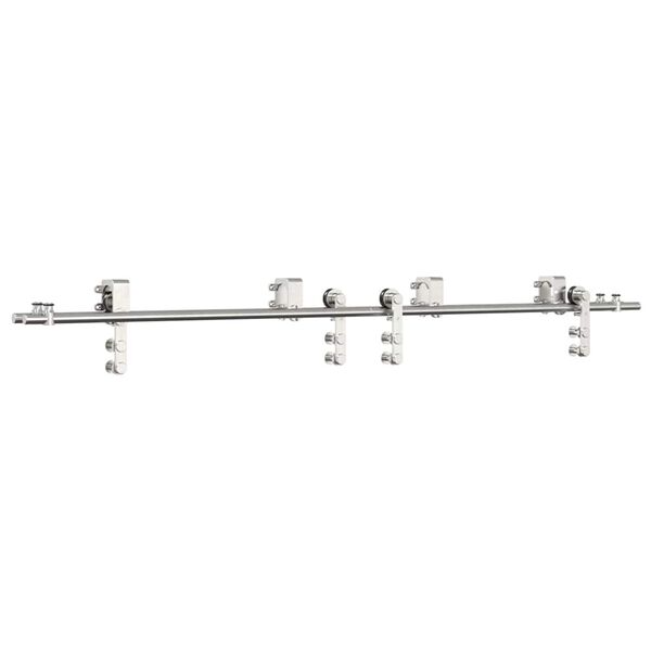vidaXL Sliding Door Hardware Kit 200 cm Stainless Steel Silver