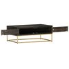vidaXL Coffee Table Black and Gold 90x50x35 cm Solid Mango Wood