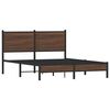 vidaXL Metal Bed Frame without Mattress Brown Oak 140x190 cm