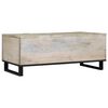 vidaXL Coffee Table Beige and Black 100 x 54 x 40 cm Solid Acacia wood