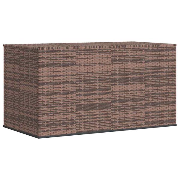 vidaXL Garden Cushion Box PE Rattan 194x100x103 cm Brown