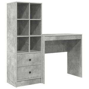 vidaXL Desk Concrete Grey 125.5 x 40 x 127 cm 2 pcs