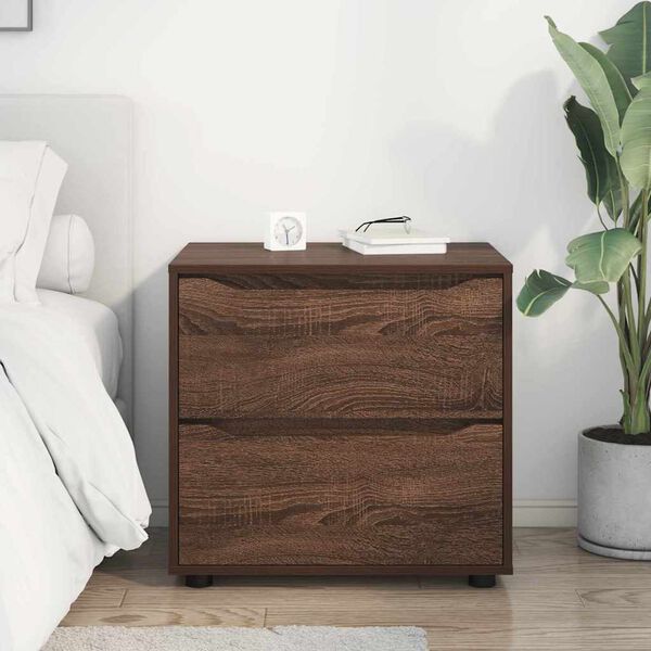vidaXL Storage Cabinet Brown Oak 60 x 48 x 57 cm Engineered Wood