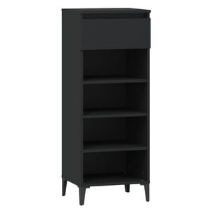 vidaXL Shoe Rack Black 40x36x105 cm Engineered Wood