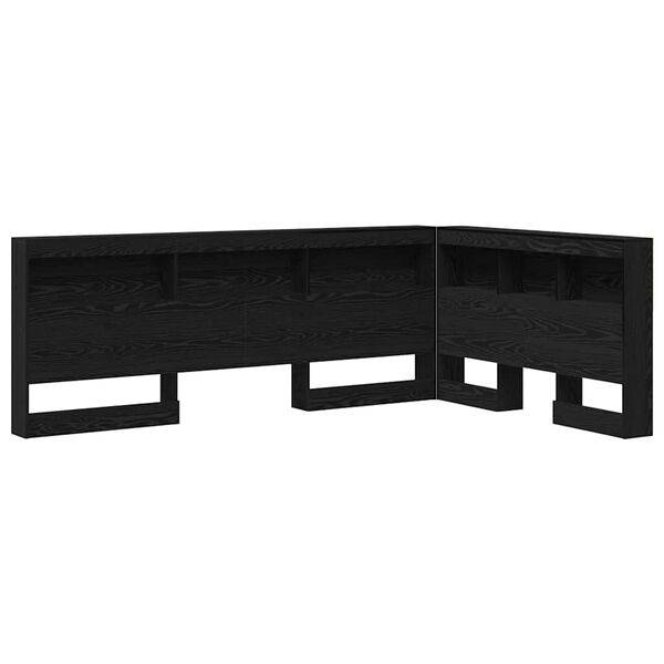 vidaXL Storage Headboard with Shelf Black Oak 120 cm Engineered Wood