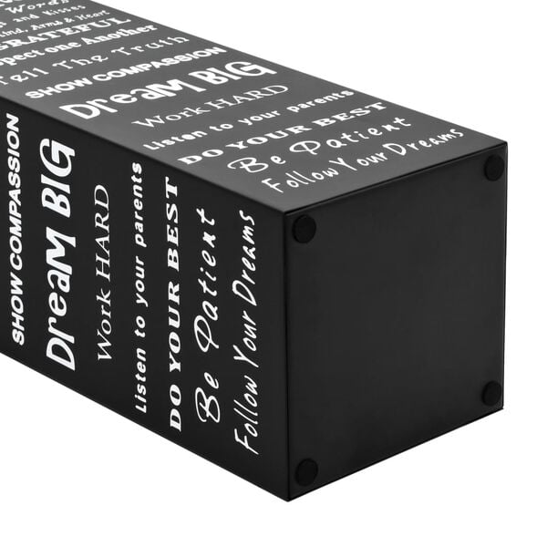vidaXL Umbrella Stand Text Steel Black