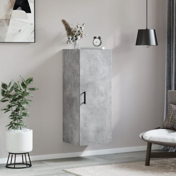 vidaXL Wall Mounted Cabinet Concrete Grey 34.5x34x90 cm