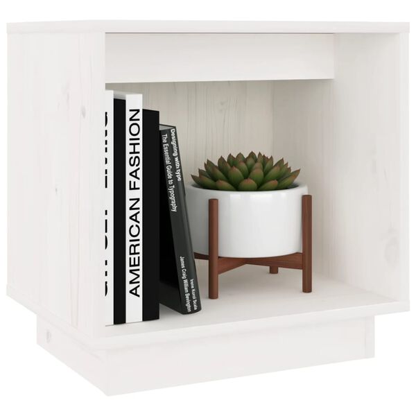 vidaXL Bedside Cabinet White 40x30x40 cm Solid Wood Pine