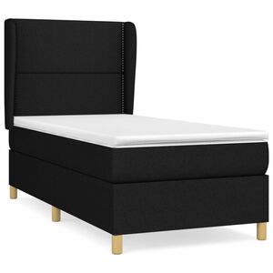 vidaXL Box Spring Bed with Mattress Black 80x200 cm Fabric