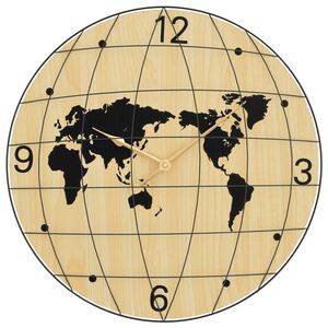 vidaXL Wall Clock Yellow and Black &Oslash;50 cm Engineered Wood