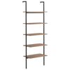 vidaXL 5-Tier Leaning Shelf Dark Brown and Black 64x35x185 cm