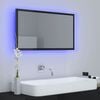 vidaXL LED Bathroom Mirror High Gloss Black 80x8.5x37 cm Acrylic