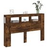 vidaXL LED Headboard Smoked Oak 160x18.5x103.5 cm Engineered Wood