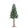 vidaXL Slim Christmas Tree Green 180 cm PVC and Solid Pine wood