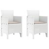 vidaXL Garden Chair 2 pcs White Polypropylene
