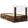 vidaXL Bed Frame with Headboard Smoked Oak 90 x 190 cm Engineered Wood