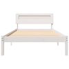 vidaXL Bed Frame with Headboard White 90 x 200 cm Solid Pine Wood