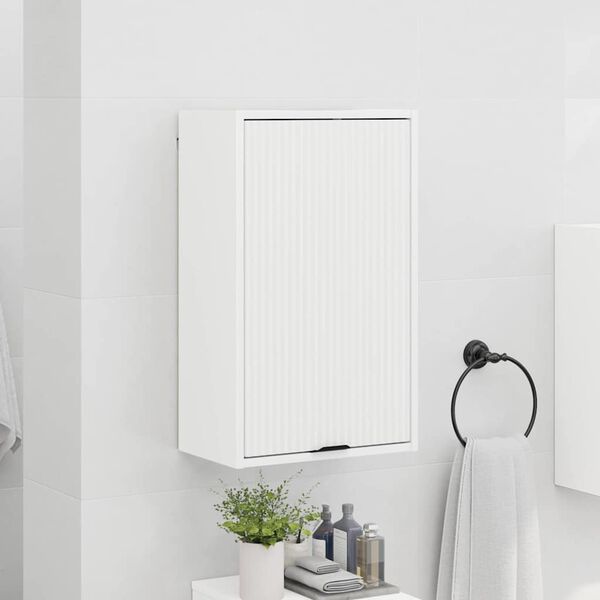 vidaXL Bathroom Cabinet Wall-mounted with Door White 39 x 23.5 x 65 cm
