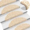 vidaXL Stair Mats 20 pcs 56x17x3 cm Cream Half Round