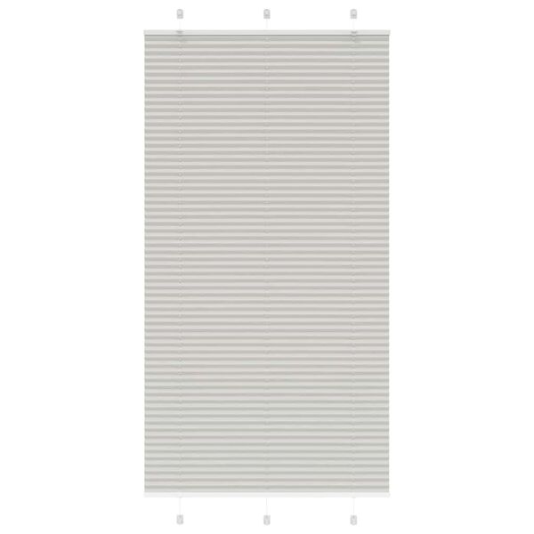 vidaXL Pleated Blind Light Grey 110x200 cm Fabric Width 109.4 cm Polyester