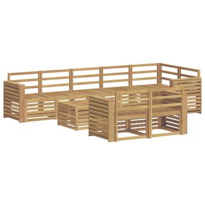 vidaXL Outdoor Sofa Set 9 pcs White Solid Acacia Wood
