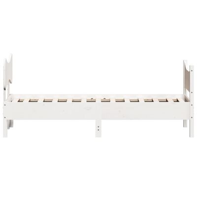 vidaXL Bed Frame with Headboard White 100x200 cm Solid Wood Pine