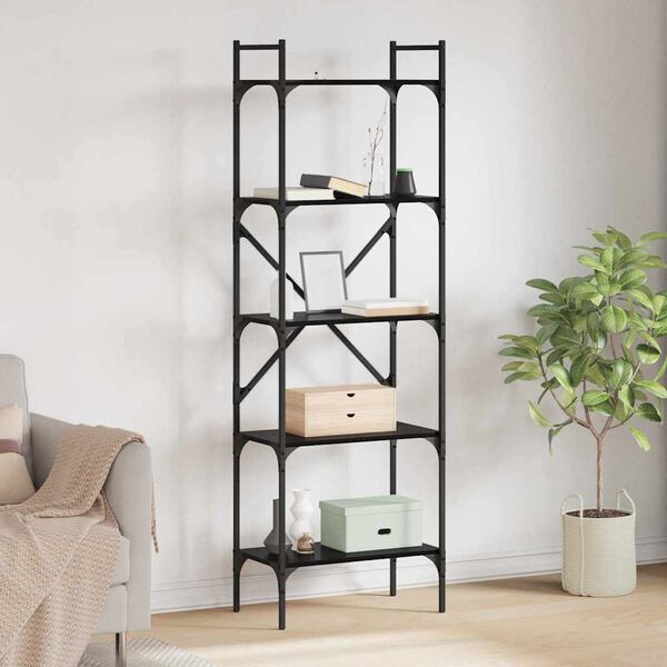 vidaXL Bookcase Black Oak 56 x 32 x 174 cm Engineered Wood