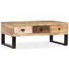 vidaXL Coffee Table with 3 Drawers Solid Mango Wood 90x50x35 cm