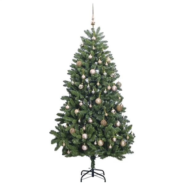 vidaXL Artificial Hinged Christmas Tree 300 LEDs & Ball Set 300 cm