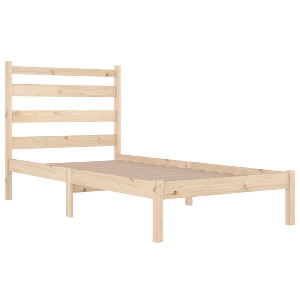 vidaXL Bed Frame without Mattress Solid Wood 100x200 cm (810007+818405)
