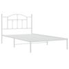 vidaXL Metal Bed Frame without Mattress with Headboard White 100x200cm