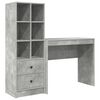 vidaXL Desk with Drawer with Shelf with Storage 2 pcs Concrete Grey