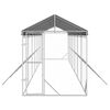 vidaXL Outdoor Dog Kennel with Roof Silver 2x14x2.5 m Galvanised Steel