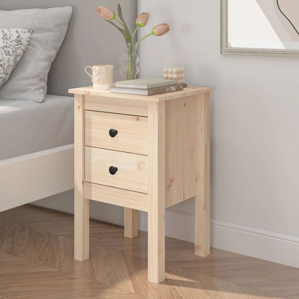 vidaXL Bedside Cabinet 40x35x61.5 cm Solid Wood Pine
