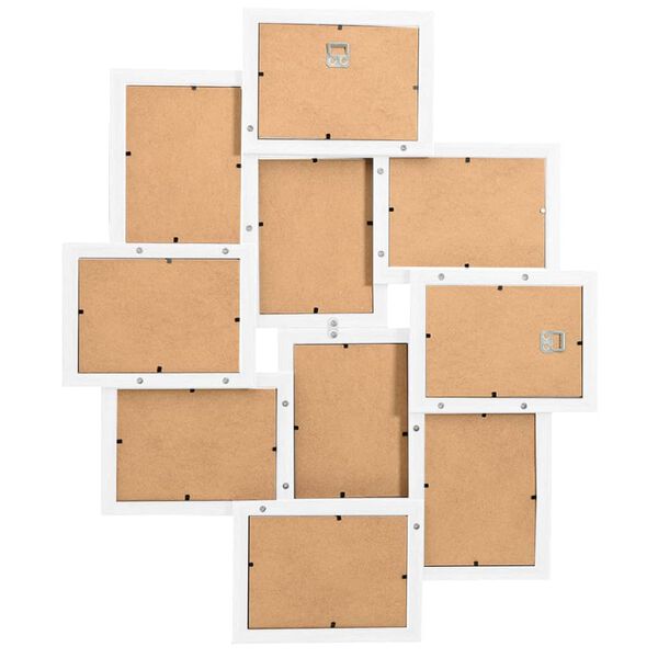 vidaXL Collage Photo Frame for 10x(10x15 cm) Picture White MDF